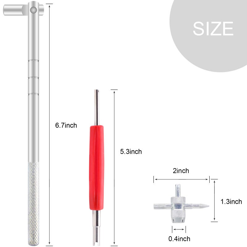 ZHSMS Valve Stem Puller Installer Tool, 10Pcs TR412 Tire Snap in Short Rubber Valve Stem, 4 Way Valve Core Remover, Double Head Tire Valve Core Remover Installer Tool(33 Pcs) - Image 3